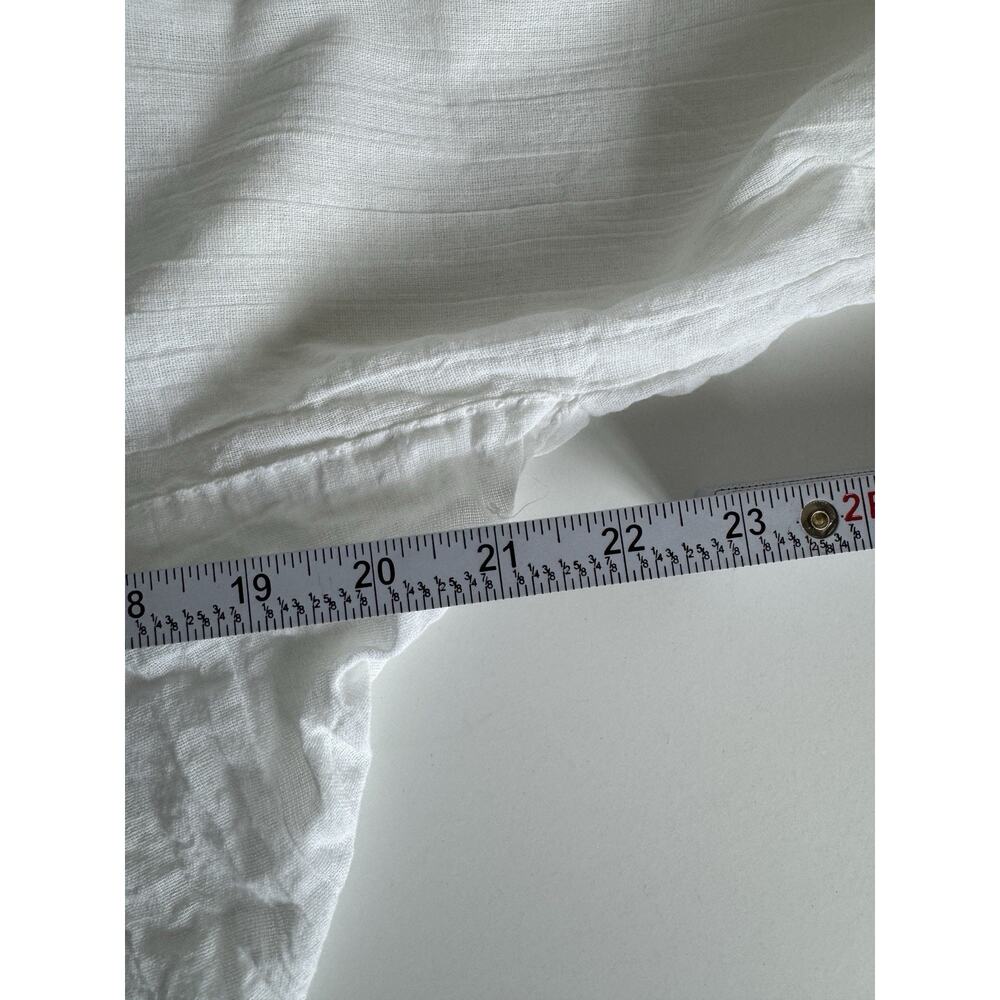 Handmade Mexican Embroidered Cotton Gauze Tunic Blouse Size S White Peasant - Picture 10 of 11